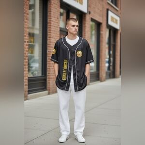 Guns And Roses Men's Size 3xl Rock And Roll Baseball Jersey